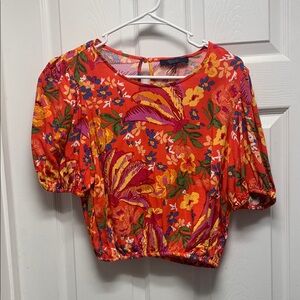 RACHEL Rachel Roy Orange Red Crop Blouse
